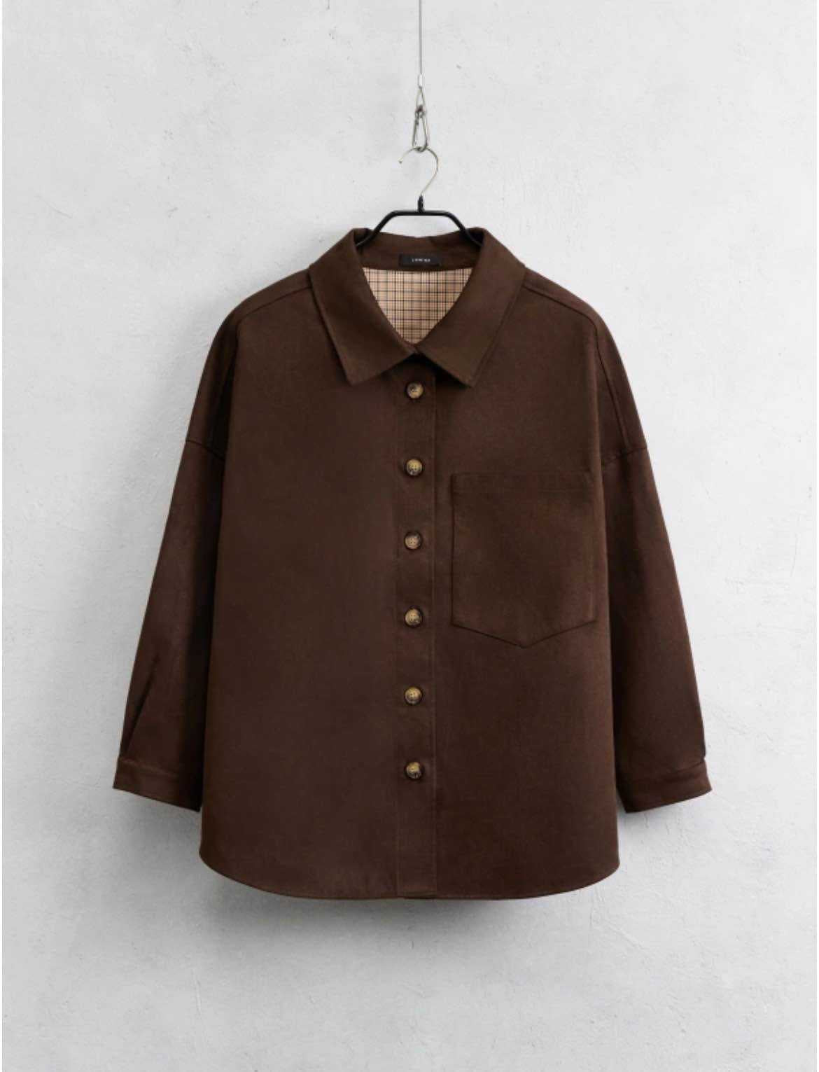 Lumina - Τζάκετ Τύπου Σουέτ Σκούρο Καφέ