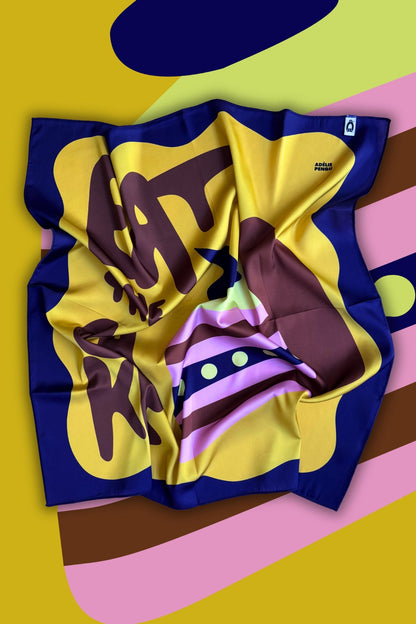 Adelie Pengu - Raul Scarf Σατέν Μαντήλι Eat The Cake 65x65cm