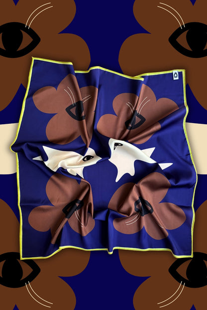 Adelie Pengu - Raul Scarf Σατέν Μαντήλι Autumn Flowers 65x65cm