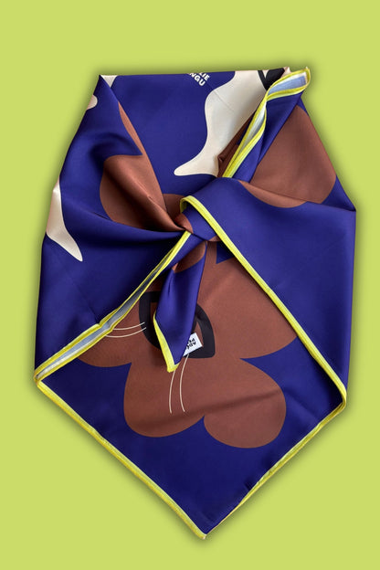 Adelie Pengu - Raul Scarf Σατέν Μαντήλι Autumn Flowers 65x65cm