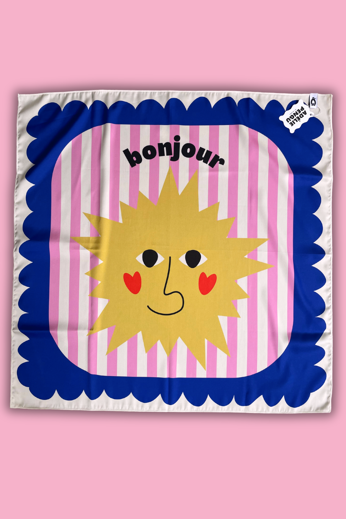 Adelie Pengu - Raul Scarf Σατέν Μαντήλι Bonjour 65x65cm