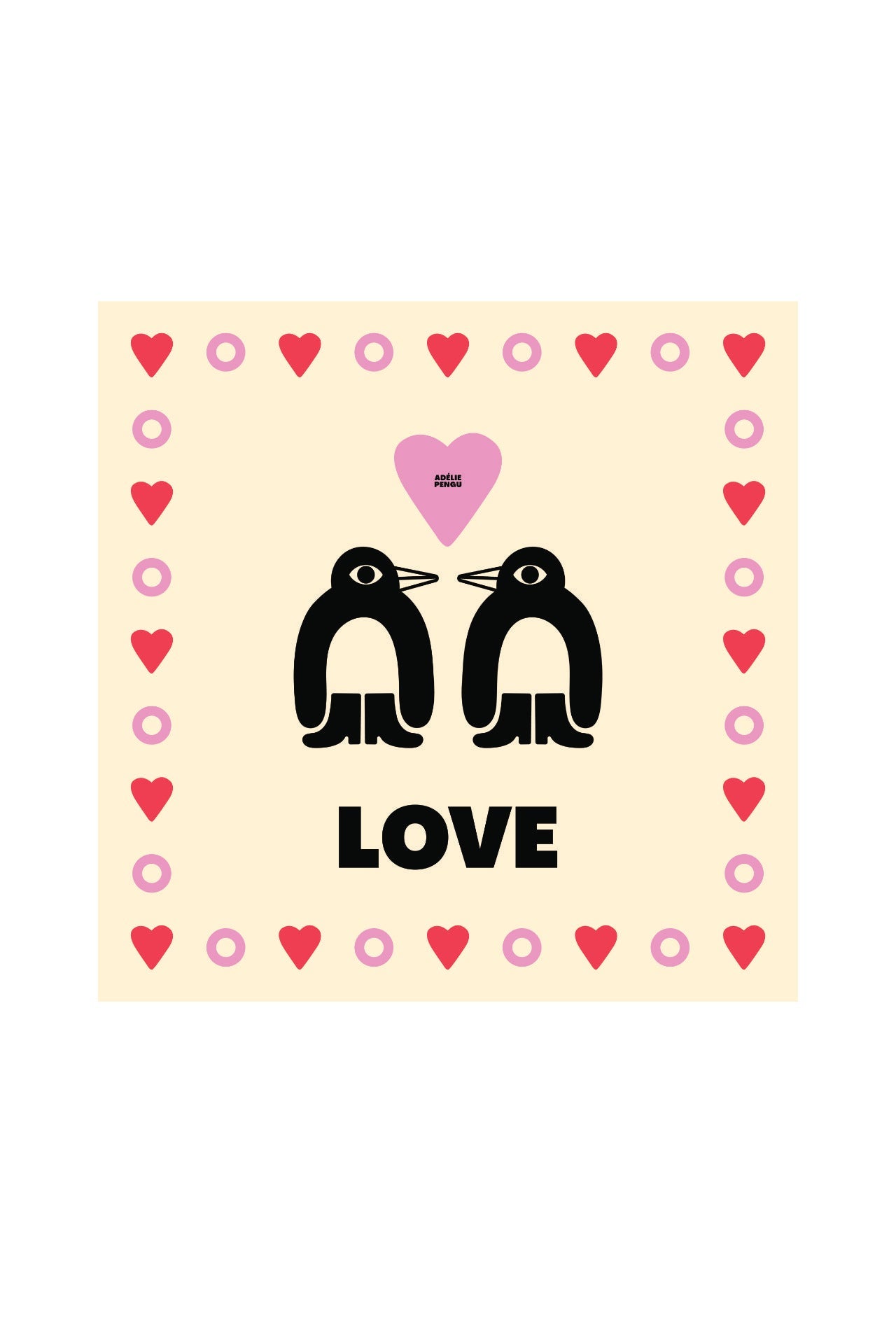 Adelie Pengu - Raul Scarf Σατέν Μαντήλι Penguin Love 65x65cm