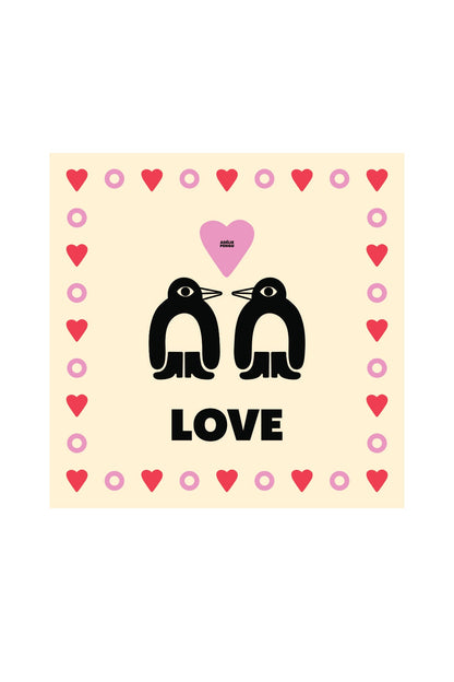 Adelie Pengu - Raul Scarf Σατέν Μαντήλι Penguin Love 65x65cm