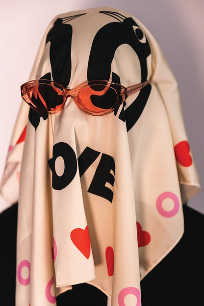 Adelie Pengu - Raul Scarf Σατέν Μαντήλι Penguin Love 65x65cm