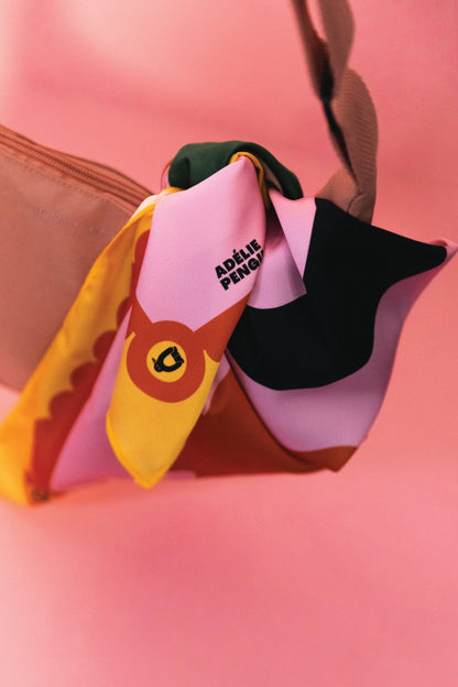 Adelie Pengu - Raul Scarf Σατέν Μαντήλι Horsy & Birdy 65x65cm