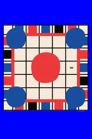 Adelie Pengu - Raul Scarf Σατέν Μαντήλι Grid 65x65cm