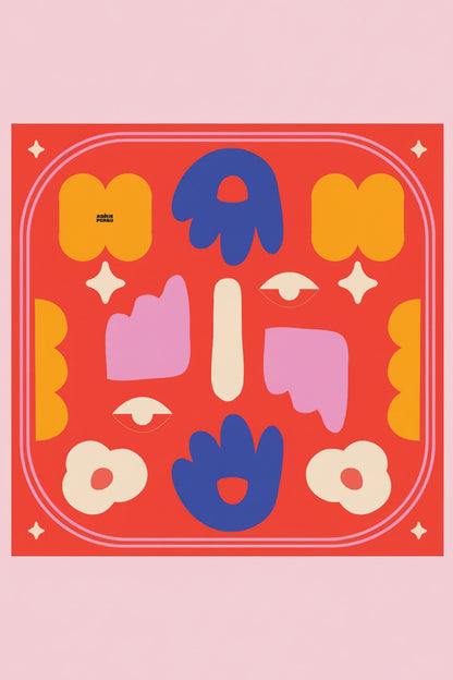 Adelie Pengu - Raul Scarf Σατέν Μαντήλι Abstract III 65x65cm