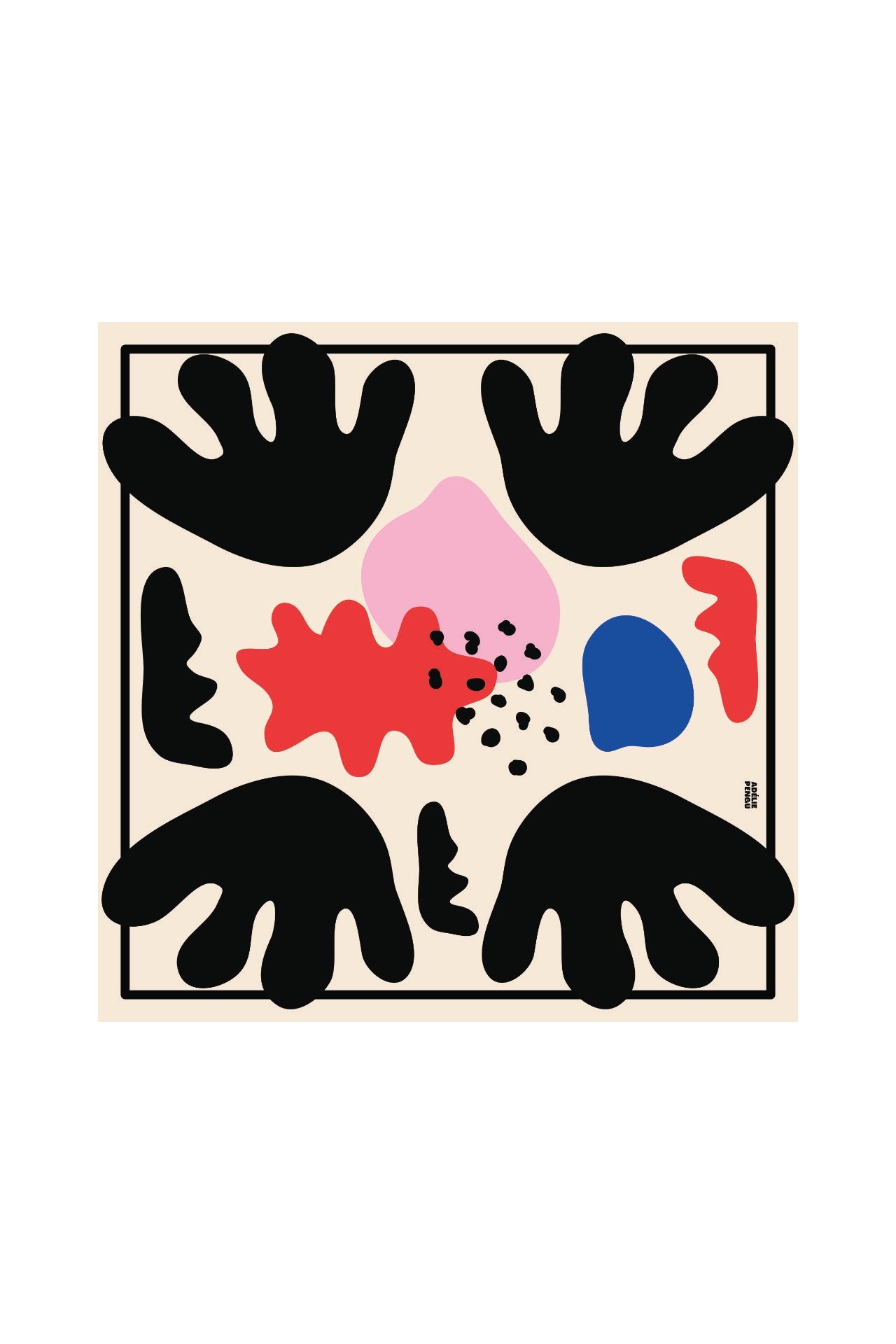 Adelie Pengu - Raul Scarf Σατέν Μαντήλι Abstract II 65x65cm