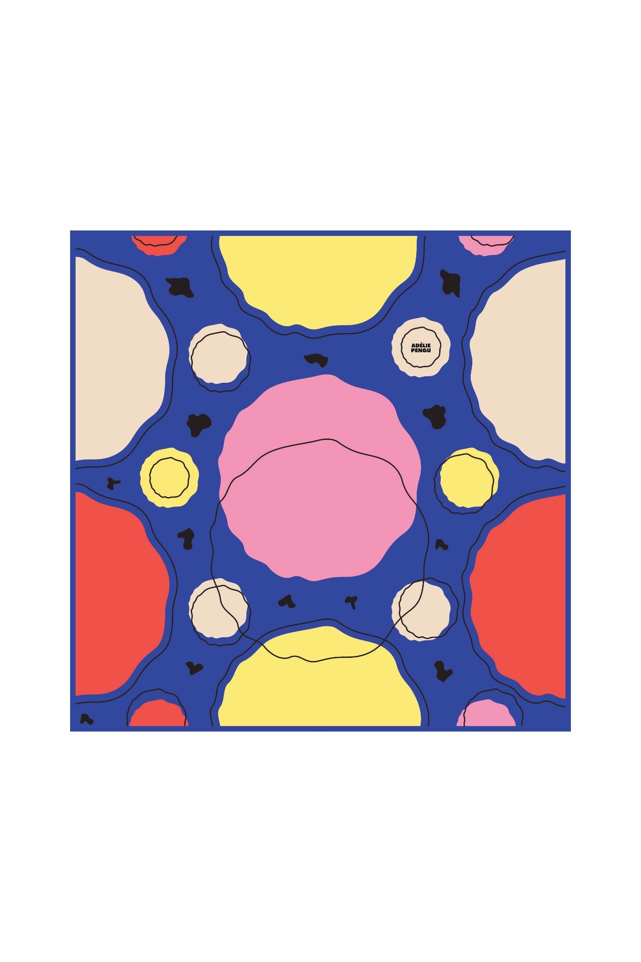 Adelie Pengu - Raul Scarf Σατέν Μαντήλι Abstract I 65x65cm