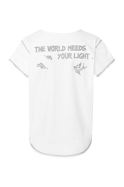 C9 Cloud 9 Sarah - Λευκό T-shirt με διακοσμητικά στρας