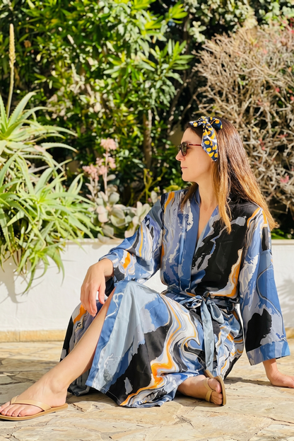Anlyta- Κιμονό Barbara Blue Yellow
