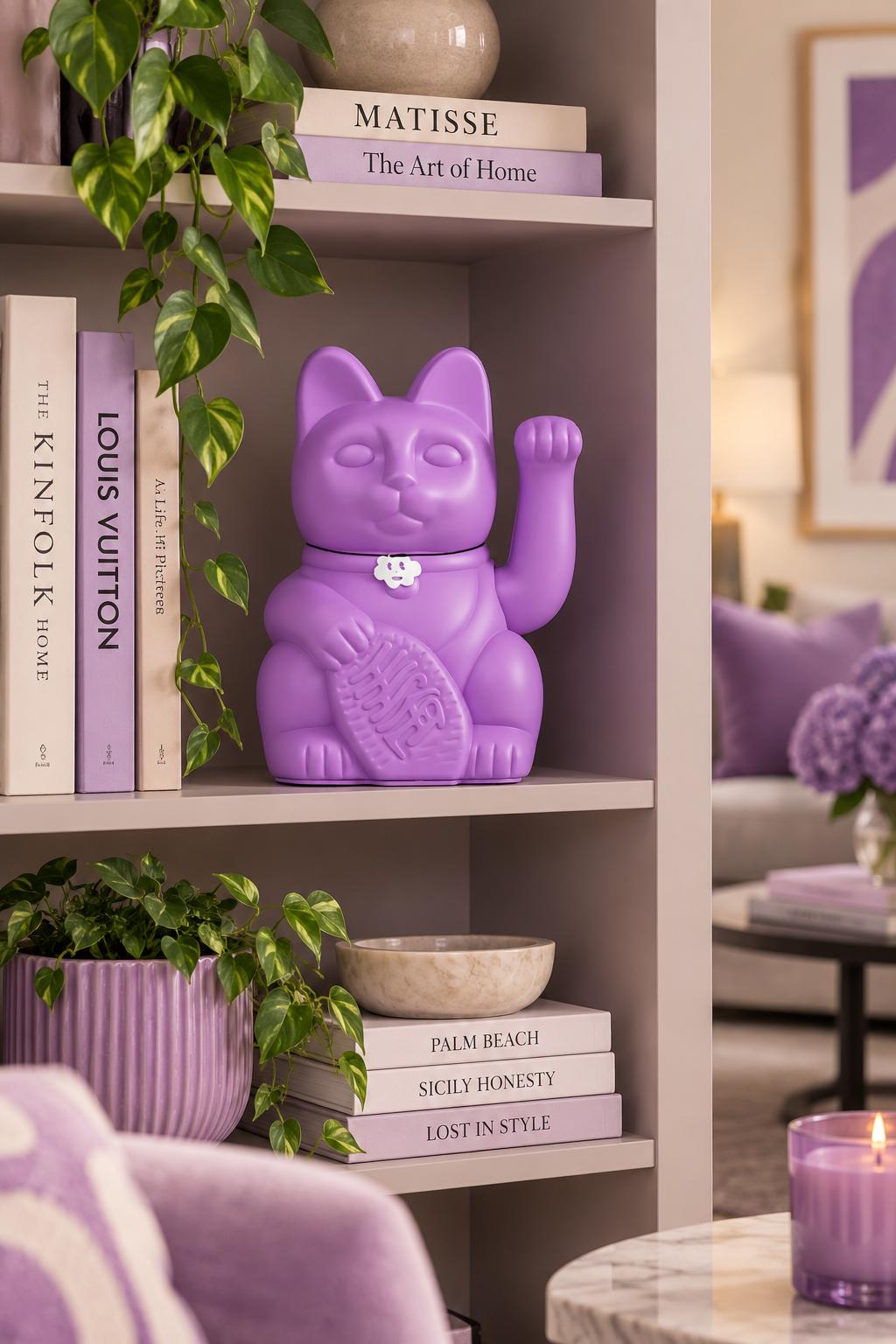 Diminuto Cielo - Διακοσμητικό Επιτραπέζιο Lucky Cat Mauve