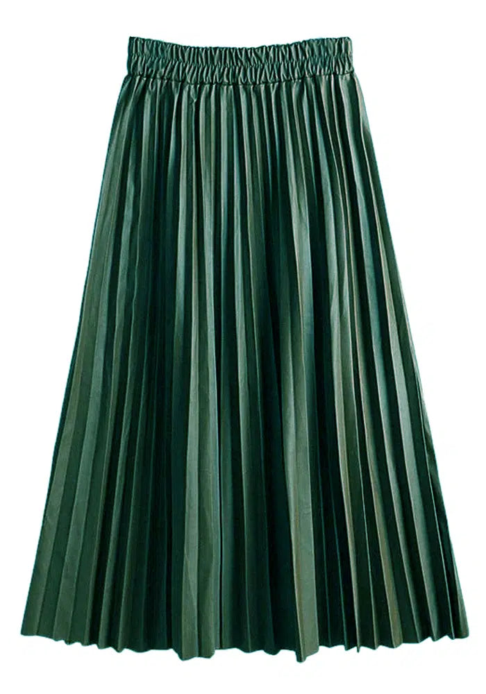 Φούστα Μάξι Σατέν Πλισέ
