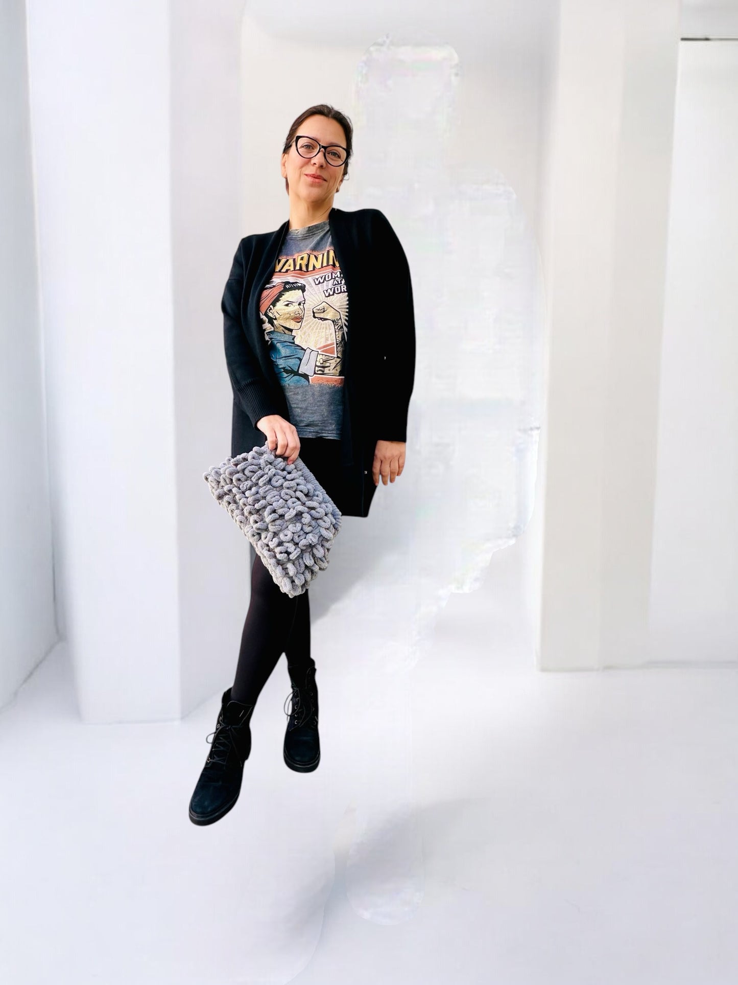 EL Theory- Eleanor Τσαντάκι Clutch Γκρι