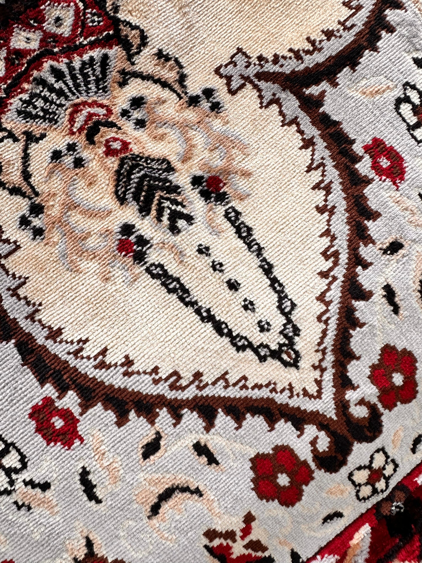 Tote Τσάντα Βελούδο Μπεζ Ταπισερί