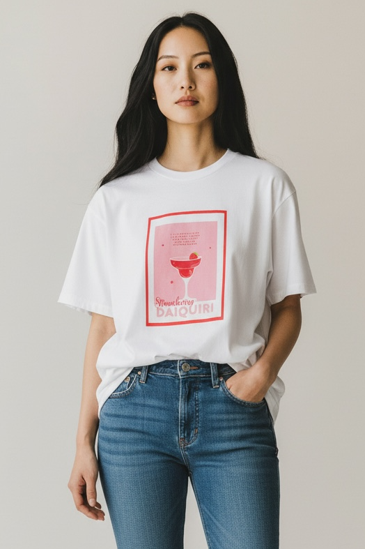 New Age Oversized Μακό T-shirt Daiguiri