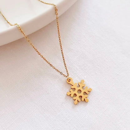 Queen Handmade Creations - Κολιέ Νιφάδα Χιονιού με Χρυσό Επιχρυσωμένο Στοιχείο σε Κάρτα Δώρου