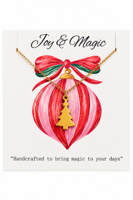Queen Handmade Creations - Κολιέ Δέντρο με Χρυσό Επιχρυσωμένο Στοιχείο σε Κάρτα Δώρου
