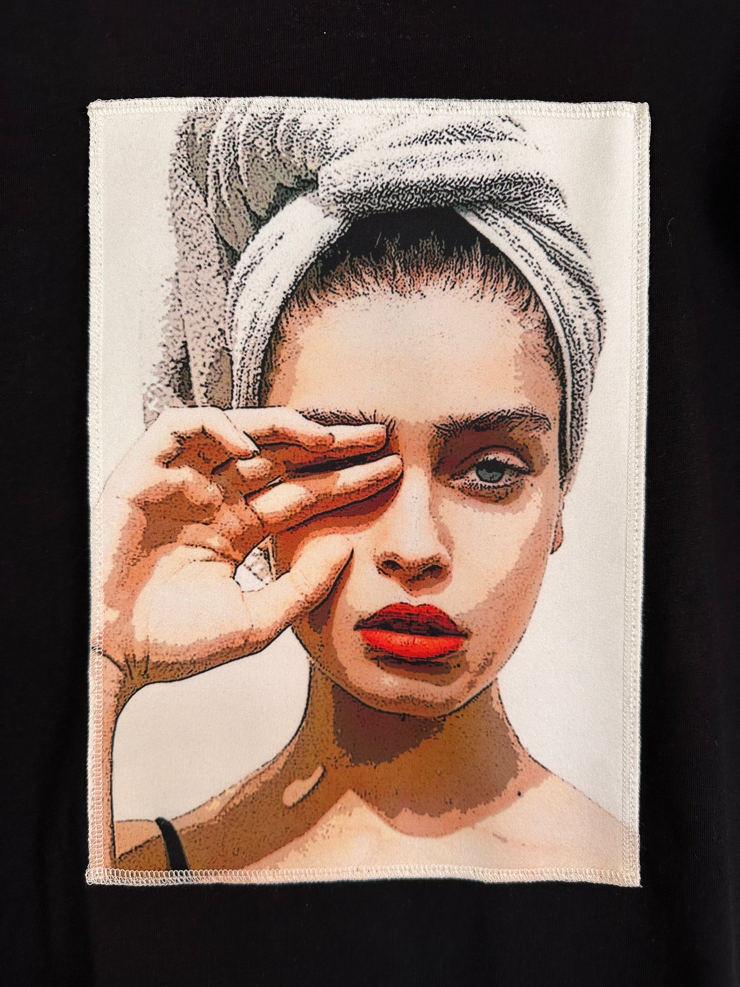 Ripped cotton T-shirt Μαύρο Βαμβακερό Με Εξώραφη Στάμπα Shower Girl