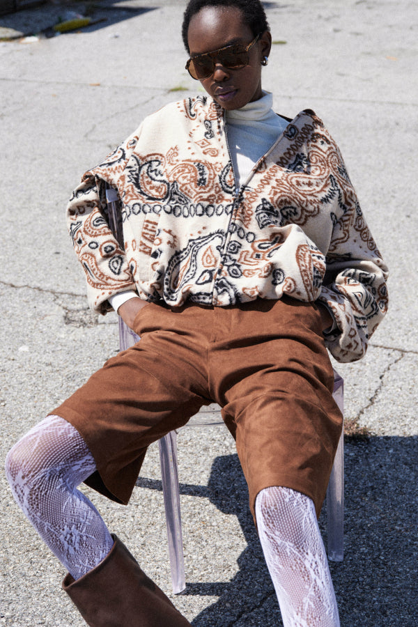 Lumina - Βερμούδα Τύπου Σουέτ σε Καμηλό Χρώμα