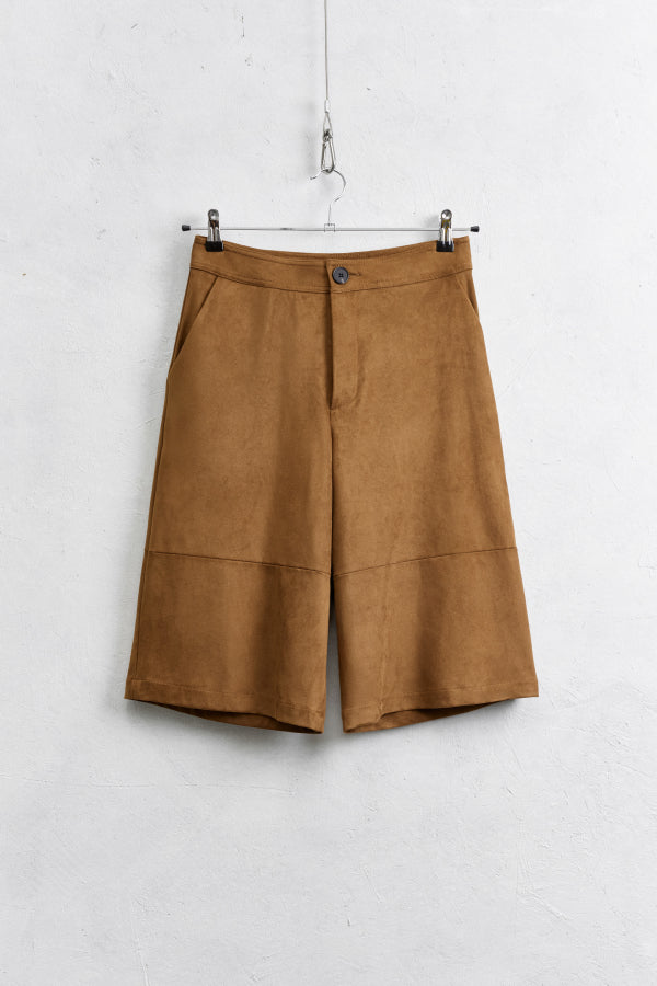 Lumina - Βερμούδα Τύπου Σουέτ σε Καμηλό Χρώμα