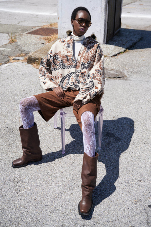 Lumina - Βερμούδα Τύπου Σουέτ σε Καμηλό Χρώμα