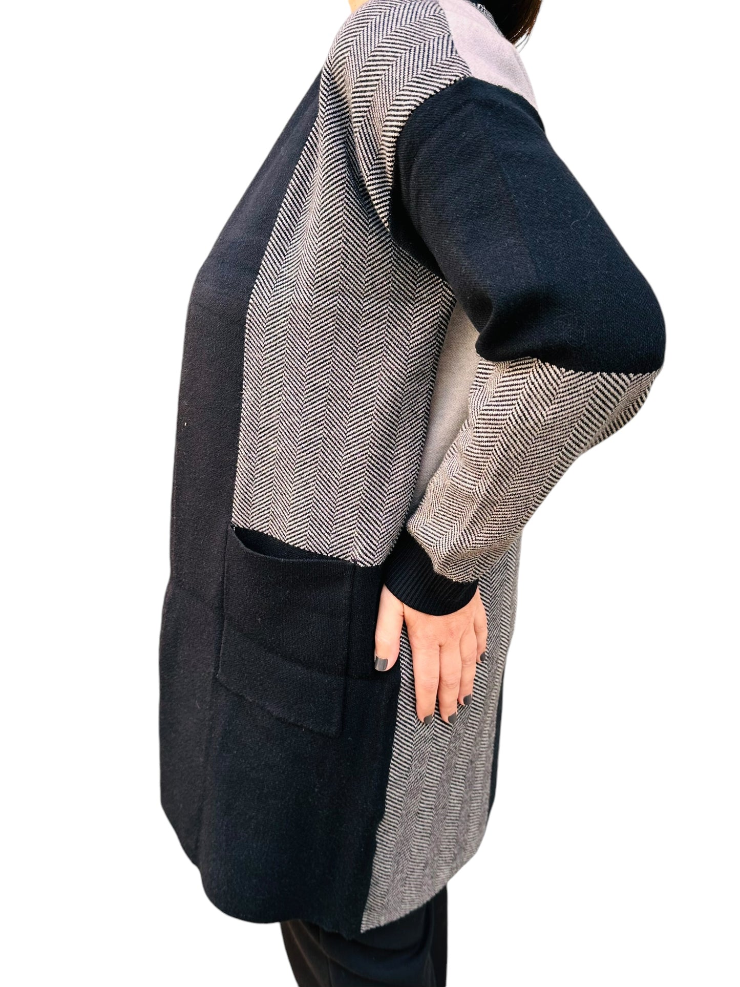 Charizma - Πλεκτή Ζακέτα Ψαροκόκκαλο & Τσέπες