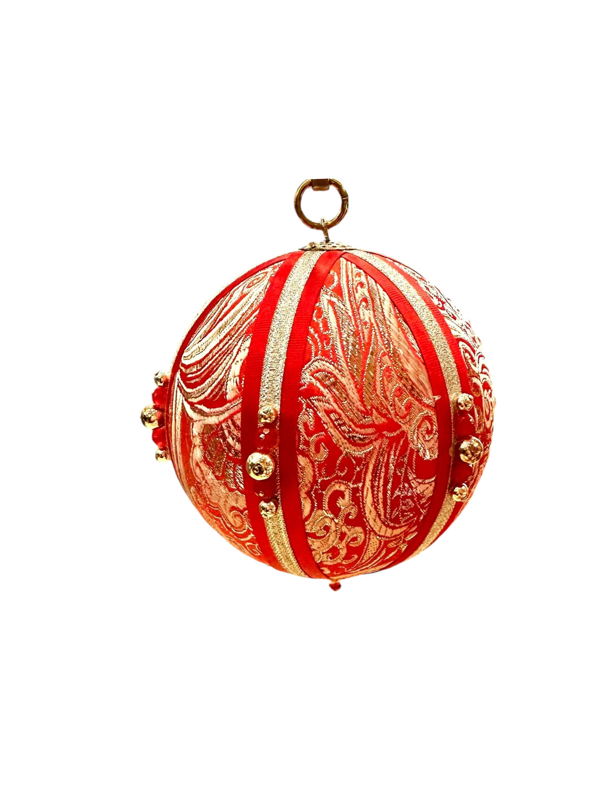 Kabiadesign - Χειροποίητη Xmas Μπάλα - Κόκκινο & Ασημί 4