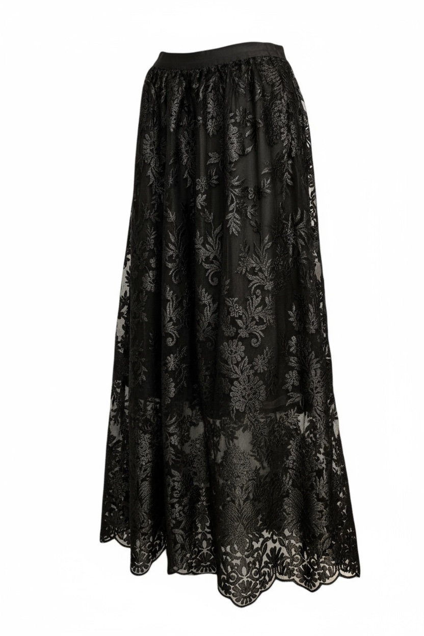 Charizma - Φούστα Maxi Δαντέλα Μαύρη