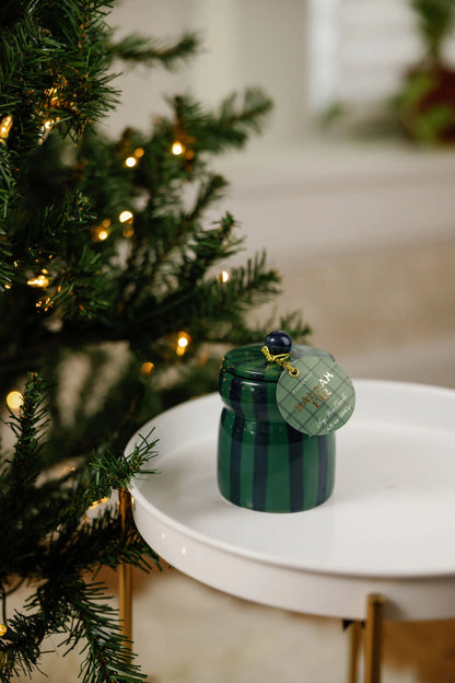 Paddywax Cabana Balsam Fir - Φυτικό Κερί 184gr σε πράσινο ριγέ κεραμικό δοχείο