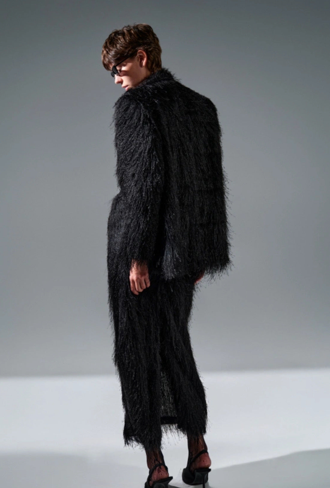 Lumina - Μαύρο Shaggy Σακάκι