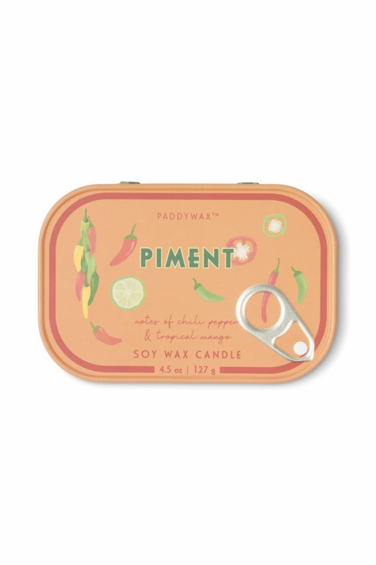 Paddywax Bistro Piment - Φυτικό Κερί 127gr σε μεταλλικό δοχείο-κονσέρβα Chilli & Mango