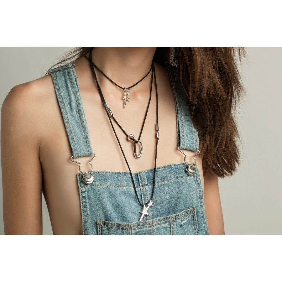 Ava88 - Ασημένιο 925 Unisex Κολιέ με Μοντέρνο Γλυπτό Μενταγιόν Infinity