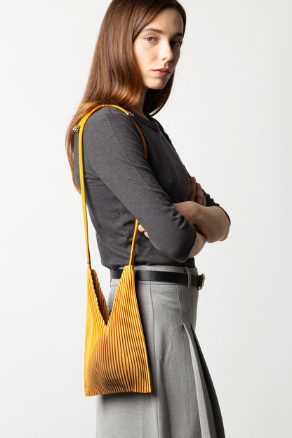 Multitudes - Τσάντα Baby Bag Πλισέ από Σατέν «Artisan Gold» 17x28 εκ.