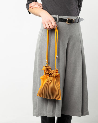 Multitudes - Τσάντα Baby Bag Πλισέ από Σατέν «Artisan Gold» 17x28 εκ.