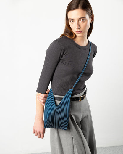 Multitudes - Τσάντα Baby Bag Πλισέ από Σατέν «Moroccan Blue» 17x28 εκ.