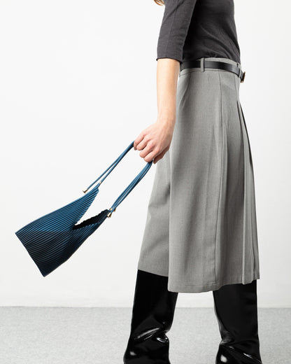 Multitudes - Τσάντα Baby Bag Πλισέ από Σατέν «Moroccan Blue» 17x28 εκ.