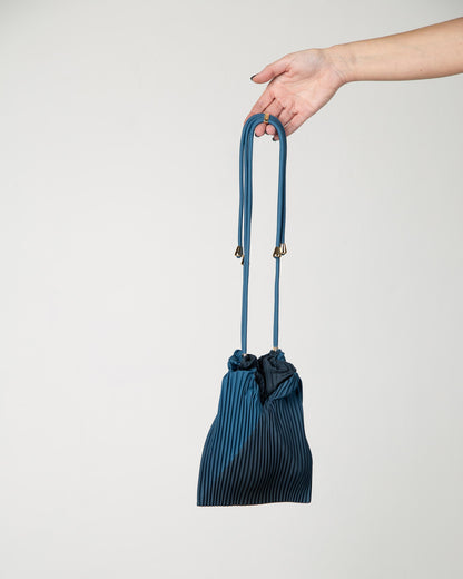 Multitudes - Τσάντα Baby Bag Πλισέ από Σατέν «Moroccan Blue» 17x28 εκ.