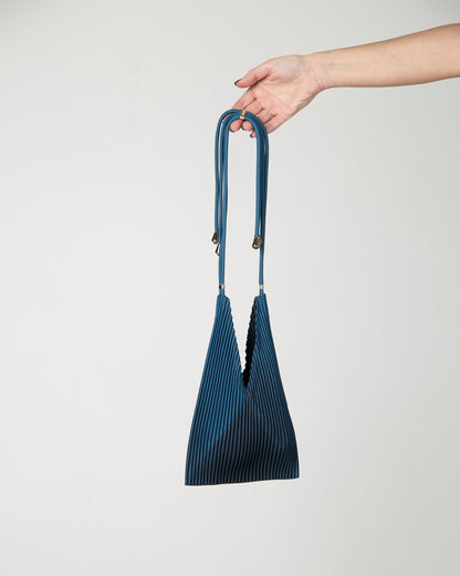Multitudes - Τσάντα Baby Bag Πλισέ από Σατέν «Moroccan Blue» 17x28 εκ.