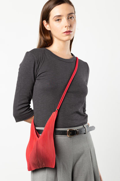 Multitudes - Τσάντα Baby Bag Πλισέ από Σατέν «Teaberry» 17x28 εκ.