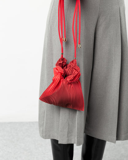 Multitudes - Τσάντα Baby Bag Πλισέ από Σατέν «Teaberry» 17x28 εκ.