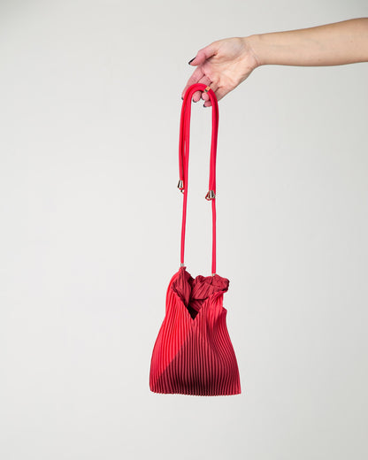 Multitudes - Τσάντα Baby Bag Πλισέ από Σατέν «Teaberry» 17x28 εκ.