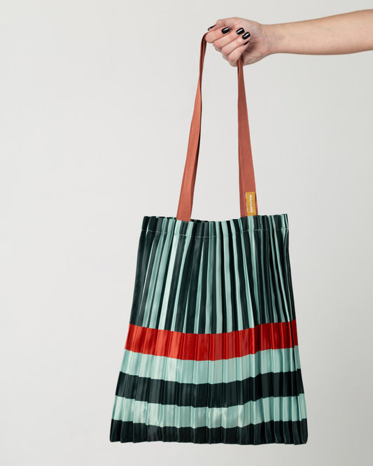 Multitudes - Τσάντα Tote Πλισέ από Σατέν «Smeralda» 40x48 εκ.