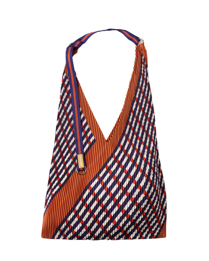 Multitudes - Τσάντα Y Πλισέ «Sophia Terracotta» & Pochette από Σατέν 30x60 εκ.