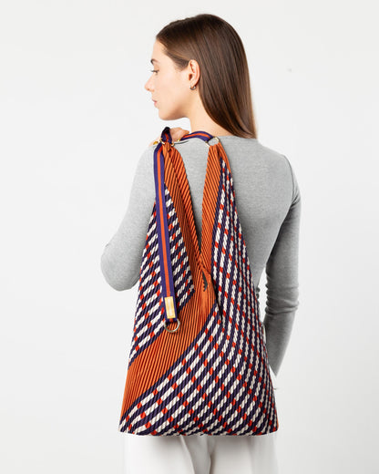 Multitudes - Τσάντα Y Πλισέ «Sophia Terracotta» & Pochette από Σατέν 30x60 εκ.