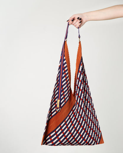 Multitudes - Τσάντα Y Πλισέ «Sophia Terracotta» & Pochette από Σατέν 30x60 εκ.
