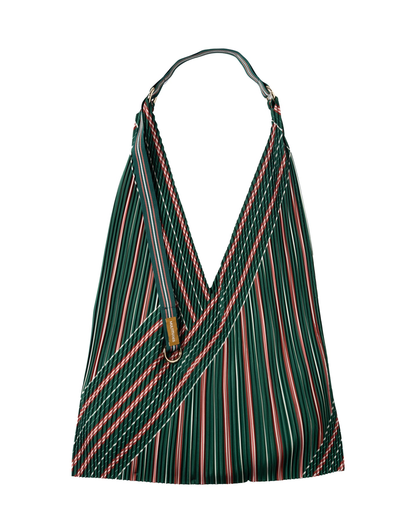 Multitudes - Τσάντα Y Πλισέ «Stella Green» & Pochette από Σατέν 30x60 εκ.