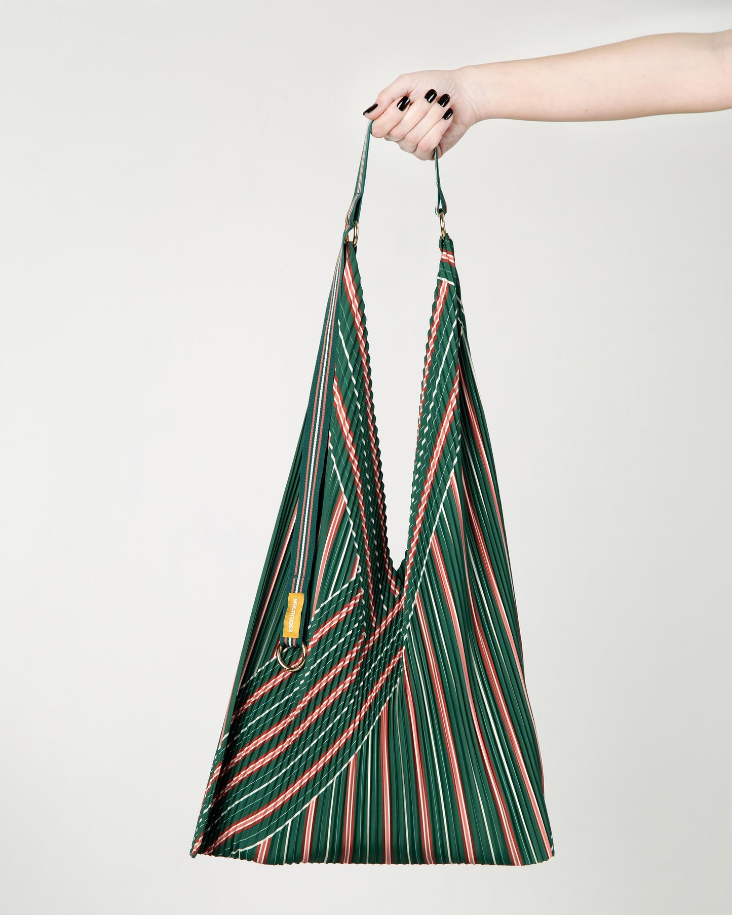 Multitudes - Τσάντα Y Πλισέ «Stella Green» & Pochette από Σατέν 30x60 εκ.