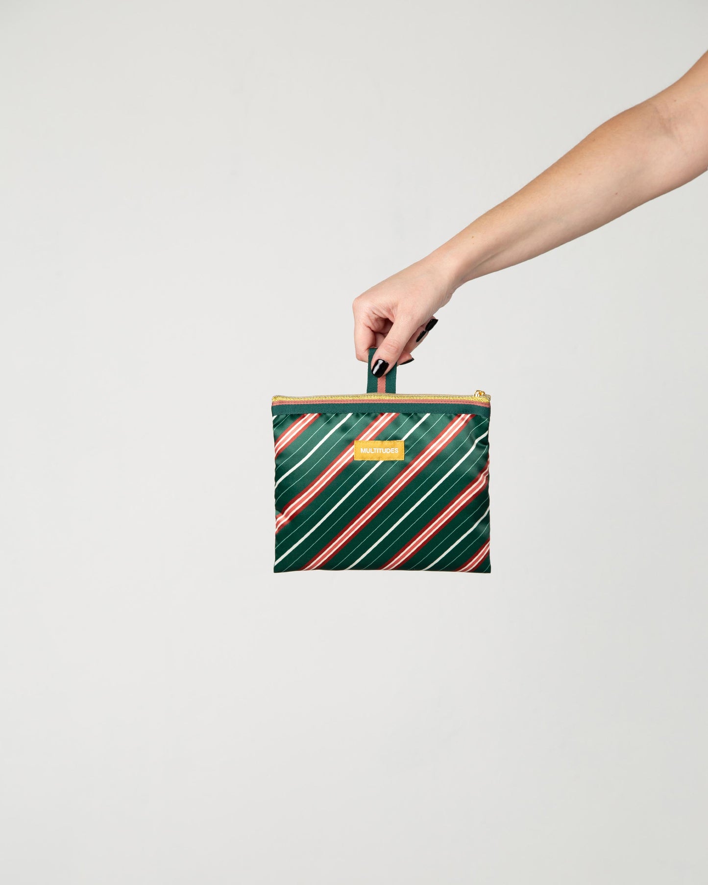 Multitudes - Τσάντα Y Πλισέ «Stella Green» & Pochette από Σατέν 30x60 εκ.