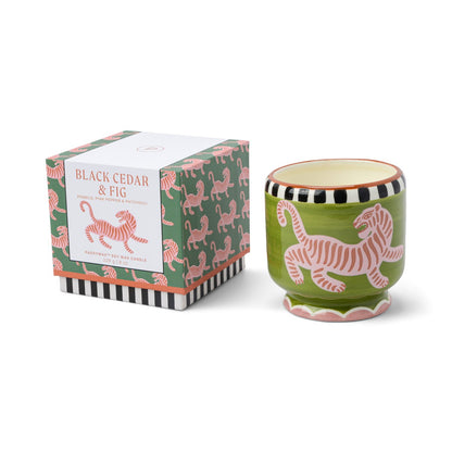 Paddywax A dopo Tiger - Κεραμικό κερί σόγιας, Black Cedar & Fig 226gr & Σπίρτα 75 τεμ